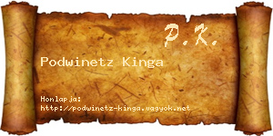 Podwinetz Kinga névjegykártya