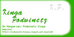 kinga podwinetz business card